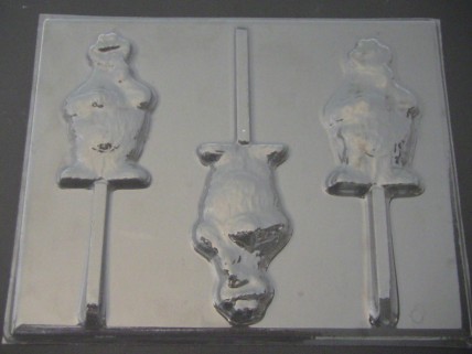 303sp Cracker Monster Chocolate or Hard Candy Lollipop Mold